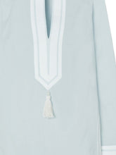 Tory Burch Tassel Cotton Tunic Dress Blue