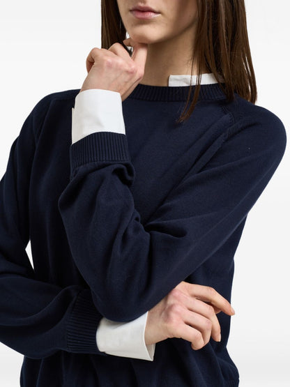 Semicouture Silk Blend Sweater Blue