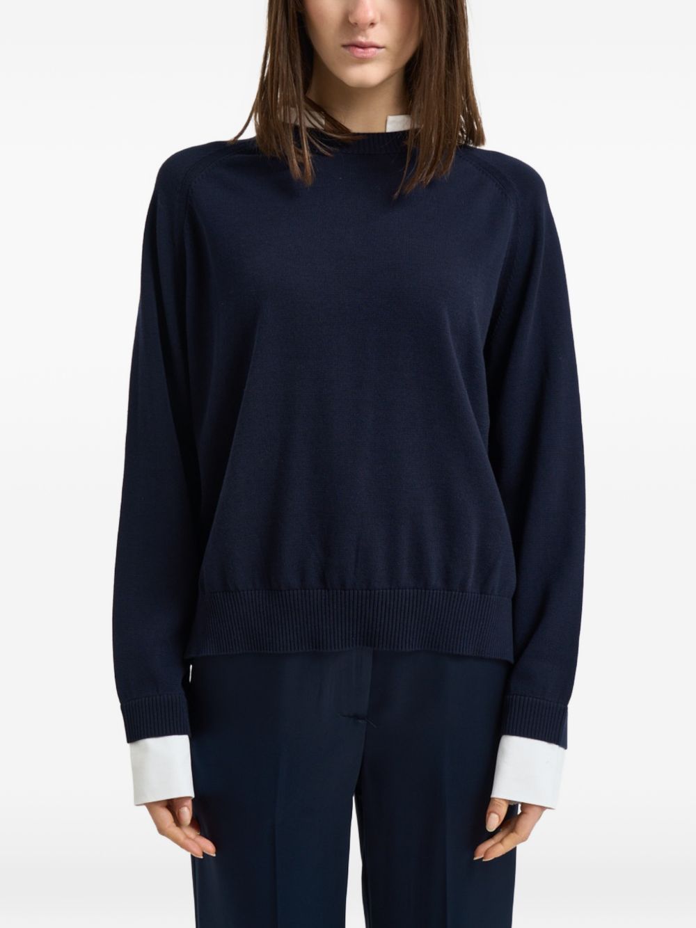 Semicouture Silk Blend Sweater Blue