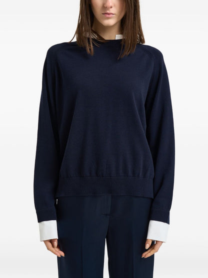 Semicouture Silk Blend Sweater Blue