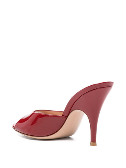 Gianvito Rossi Patent Leather Stiletto Sandals Red