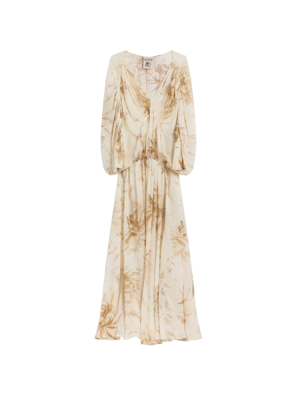 Semicouture Veronica Long Viscose Dress Beige