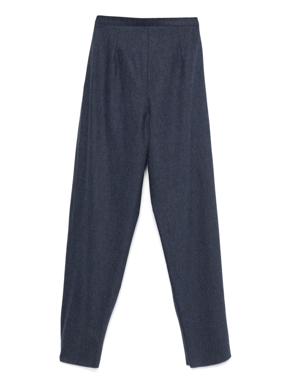 Emporio Armani Tapered Wool Trousers Blue