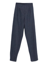 Emporio Armani Tapered Wool Trousers Blue