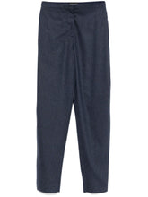 Emporio Armani Tapered Wool Trousers Blue