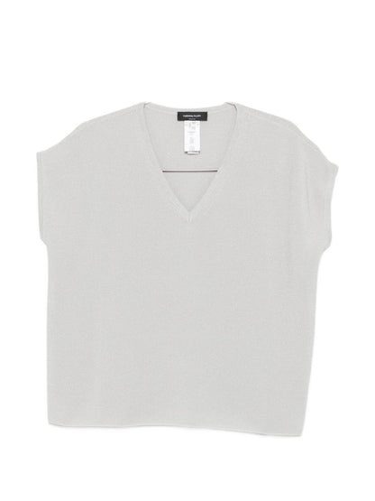 Fabiana Filippi Knitted V-Neck Top Clear Blue