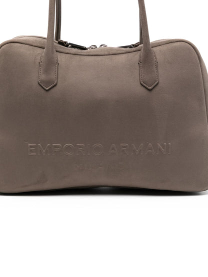 Emporio Armani Shoulder Bag Leather Minimal Dove Grey dove grey