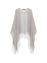 Fabiana Filippi Linen Fringed Poncho Light Grey