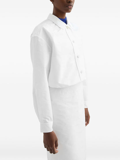 Jil Sander Cropped Blouson Jacket White
