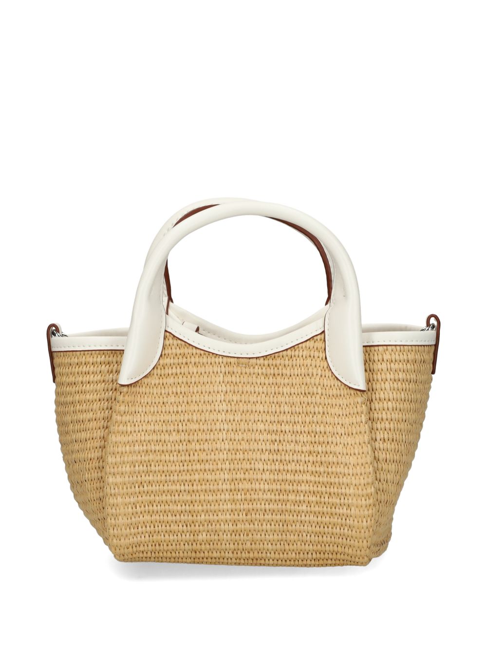 Emporio Armani Small Straw Tote Bag White