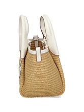 Emporio Armani Small Straw Tote Bag White
