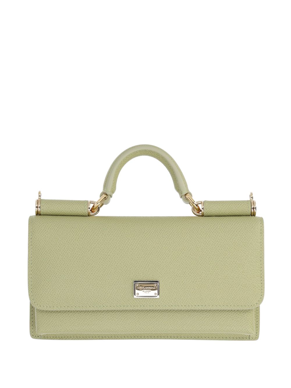 Dolce & Gabbana Mini Leather Top Handle Bag Light Green
