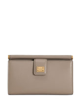 Dolce & Gabbana Leather Phone Clutch Bag Brown