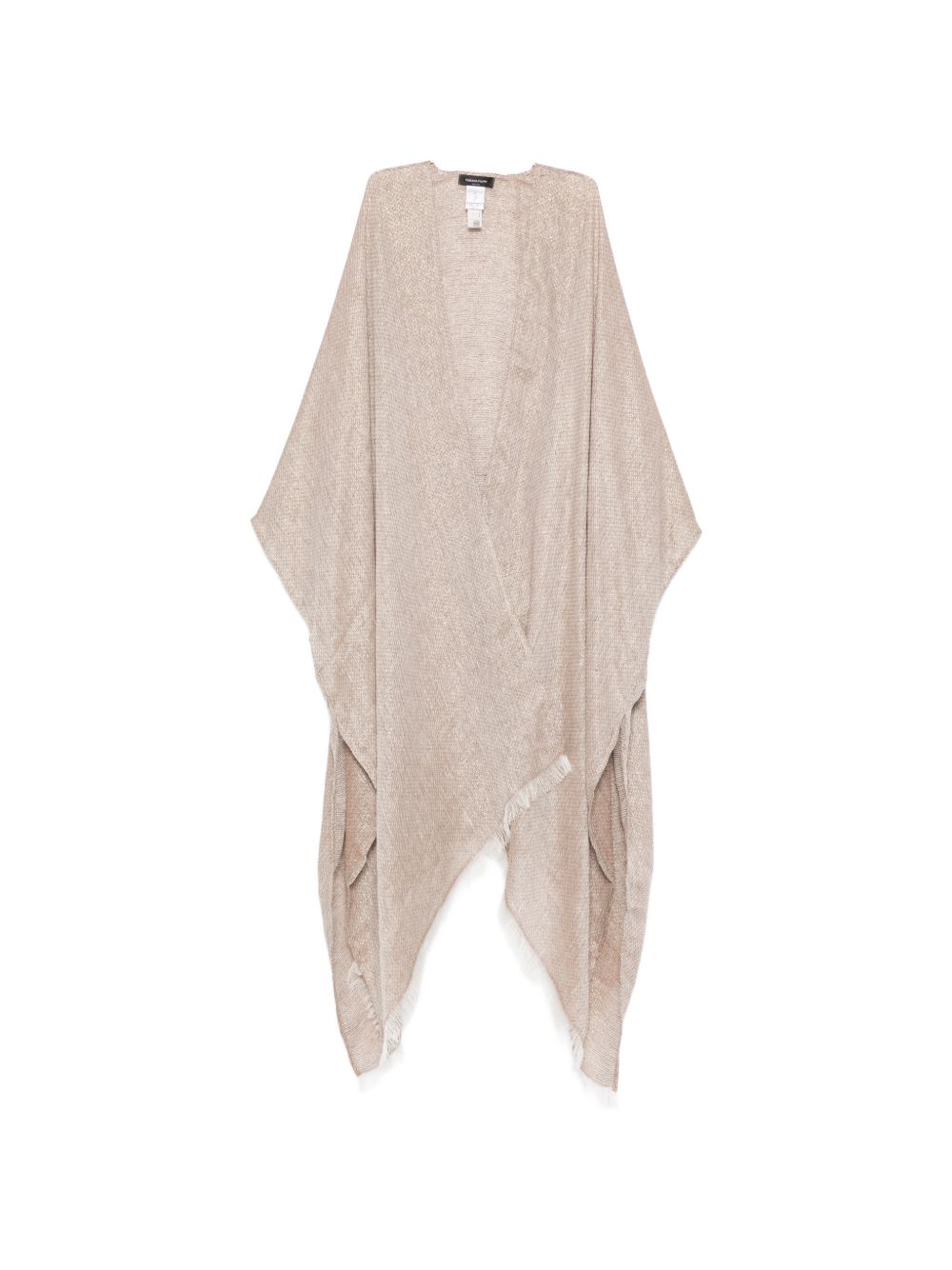 Fabiana Filippi Fringed Linen Poncho Brown brown
