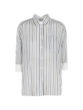 Semicouture Striped Cotton Silk Shirt Blue