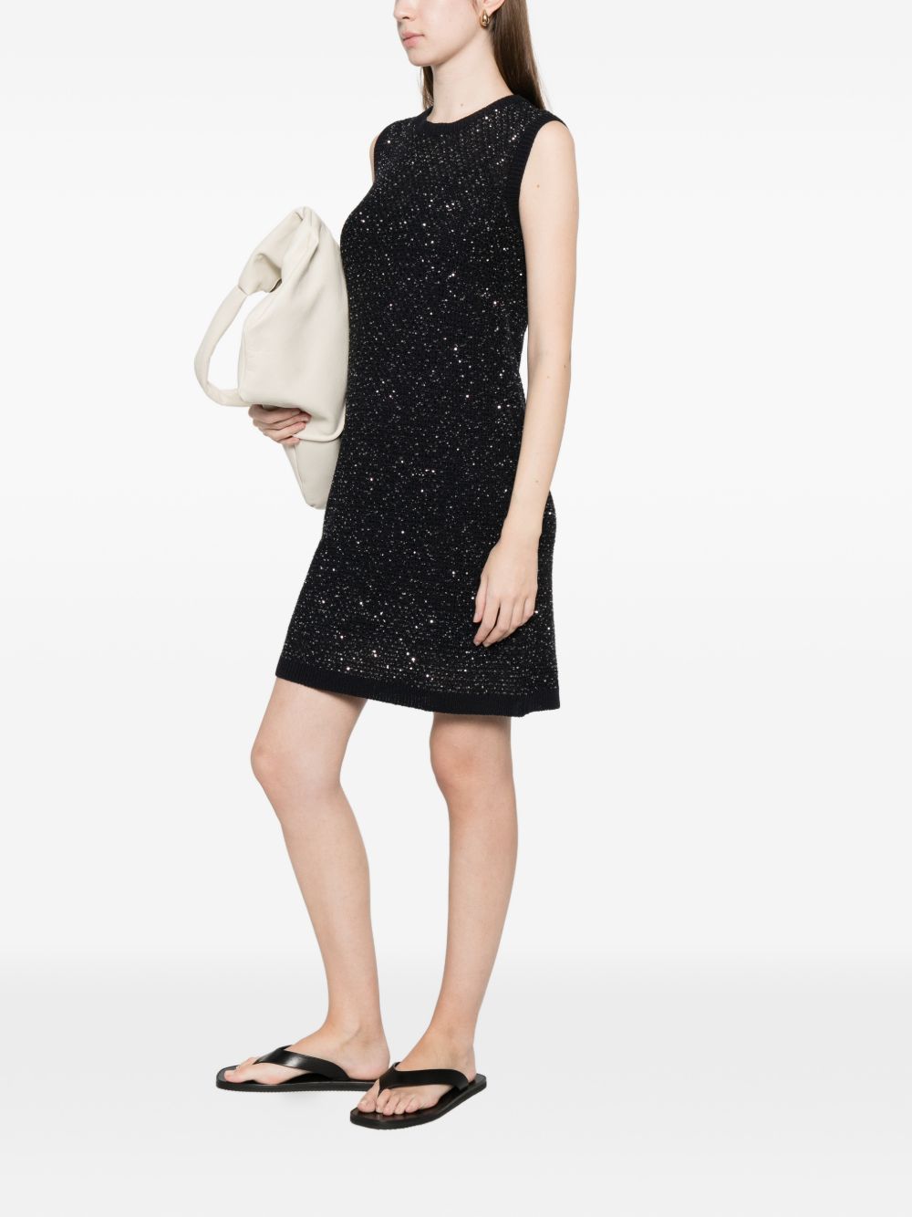 Fabiana Filippi Sequined Sleeveless Mini Dress Blue