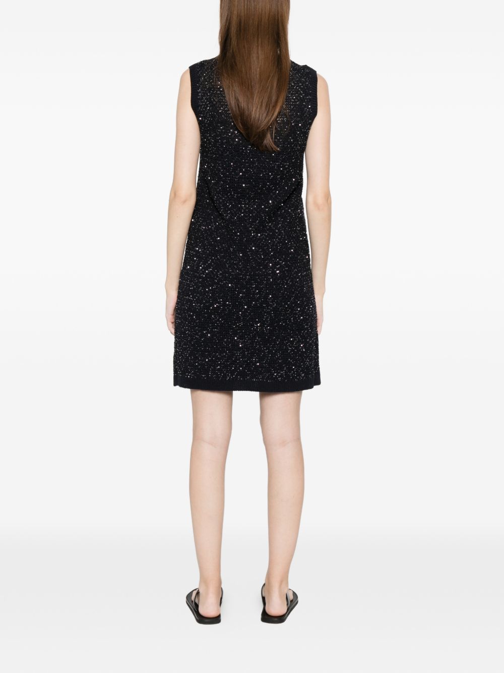Fabiana Filippi Sequined Sleeveless Mini Dress Blue