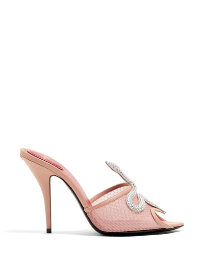 Valentino Garavani Coeur VipÃ¨re leather mules PINK