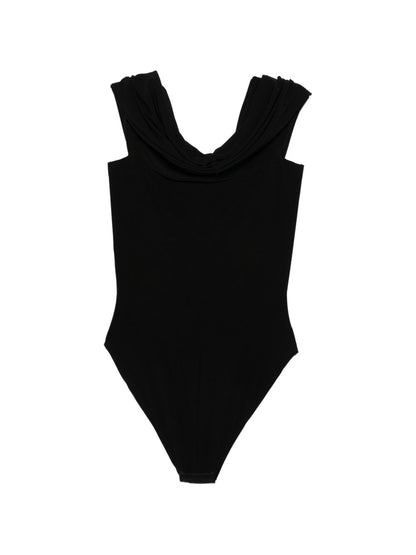 Norma Kamali Offshoulder Fitted Bodysuit Black