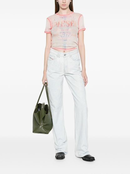 Diesel Straight-Leg Denim Cotton Jeans Clear Blue