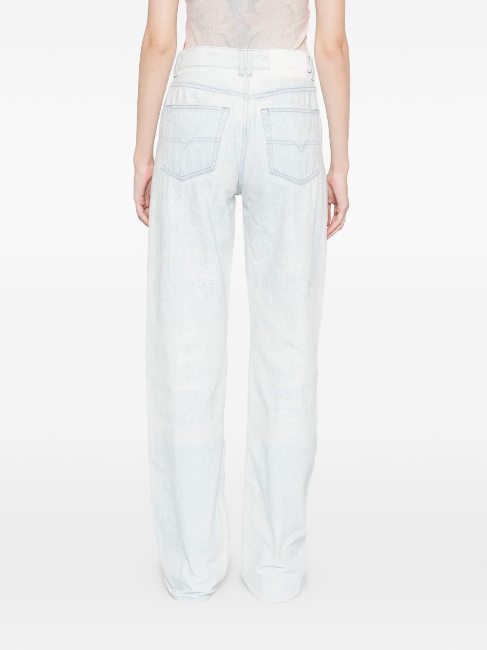Diesel Straight-Leg Denim Cotton Jeans Clear Blue