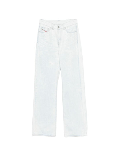 Diesel Straight-Leg Denim Cotton Jeans Clear Blue