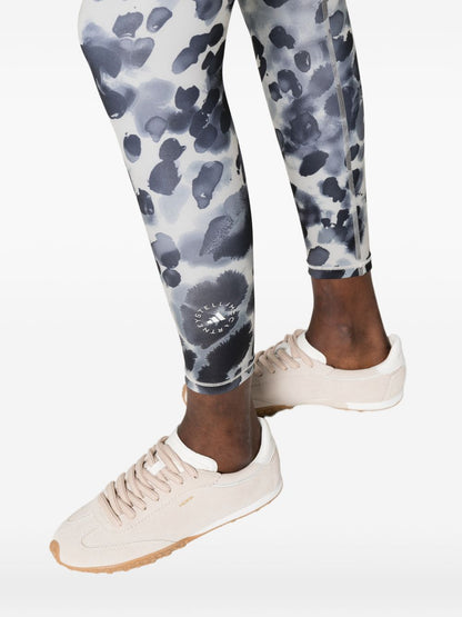 Adidas By Stella McCartney Animal Print 7/8 Leggings BLACK