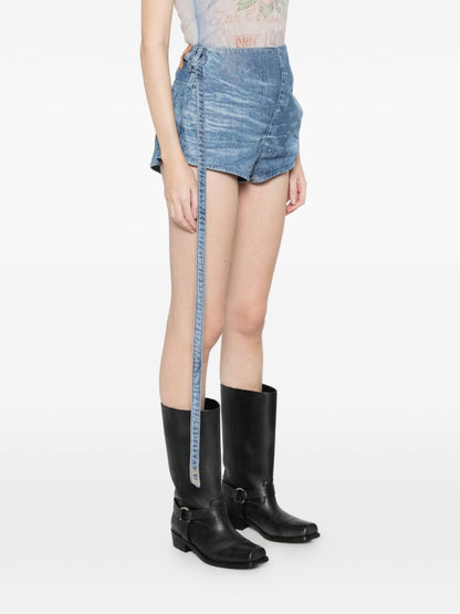 Diesel Denim Cotton Shorts Clear Blue