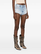 Diesel Distressed Denim Cotton Shorts Clear Blue