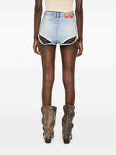Diesel Distressed Denim Cotton Shorts Clear Blue
