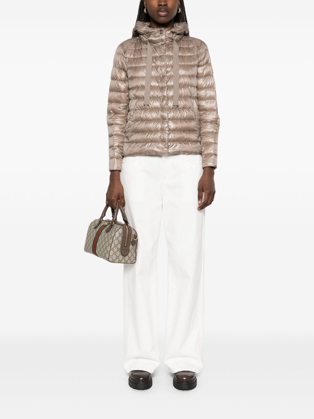 HERNO Short Down Nylon Jacket Dove Grey