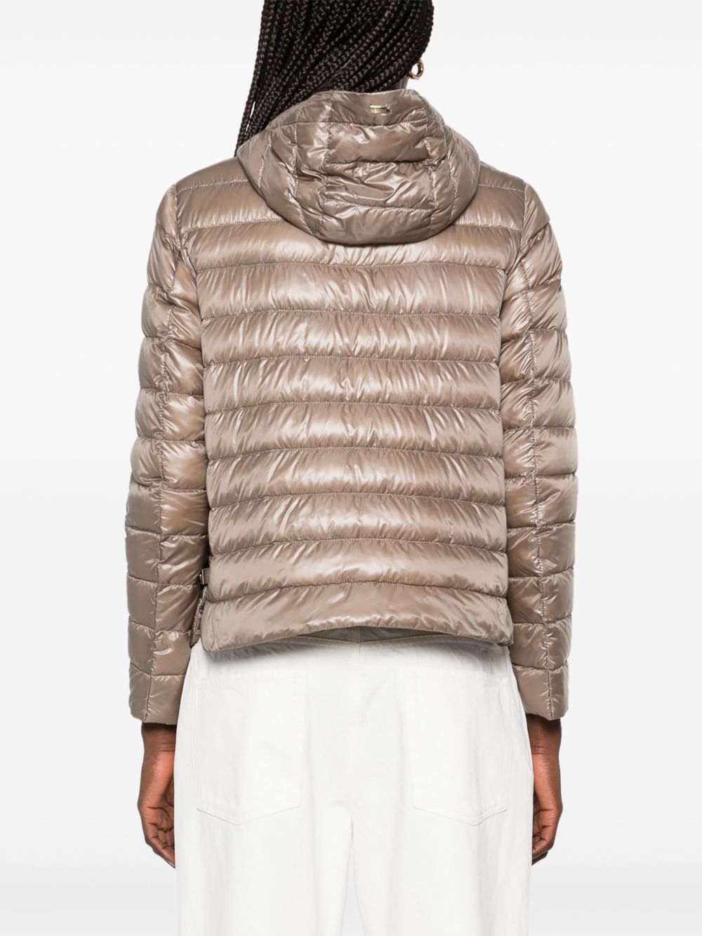 HERNO Short Down Nylon Jacket Dove Grey