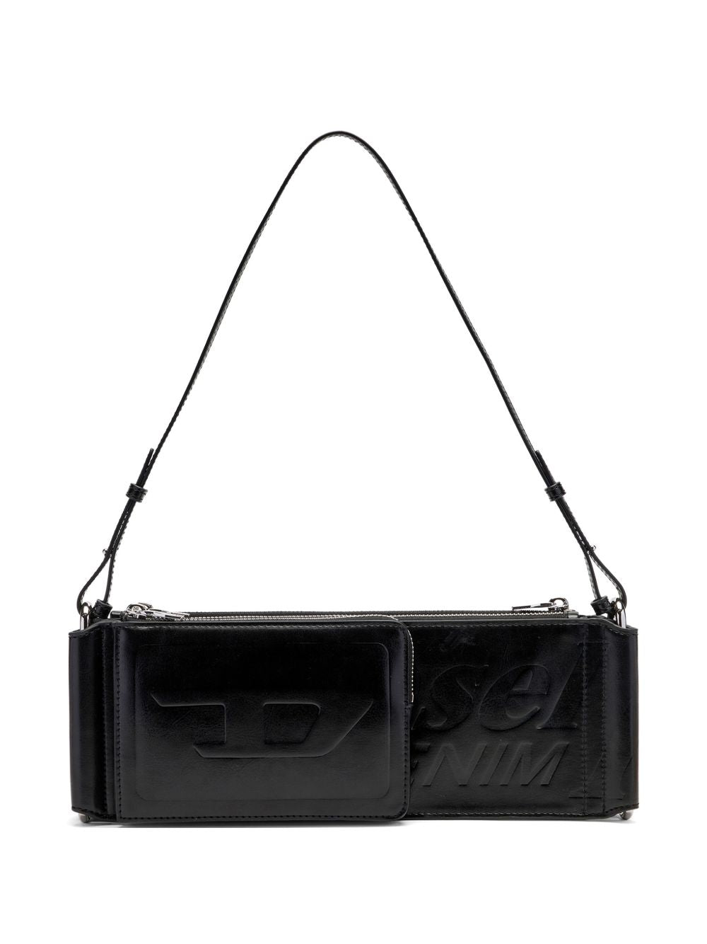 Diesel Flag Embossed Shoulder Bag Black