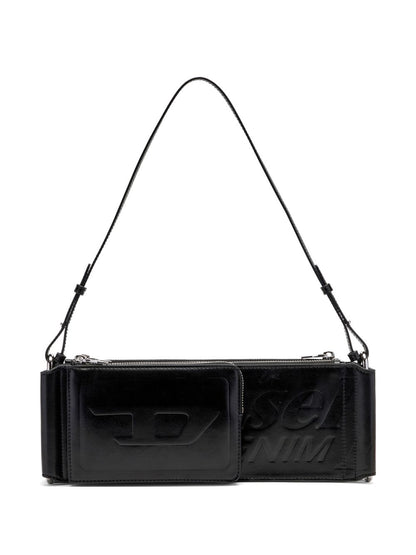 Diesel Flag Embossed Shoulder Bag Black