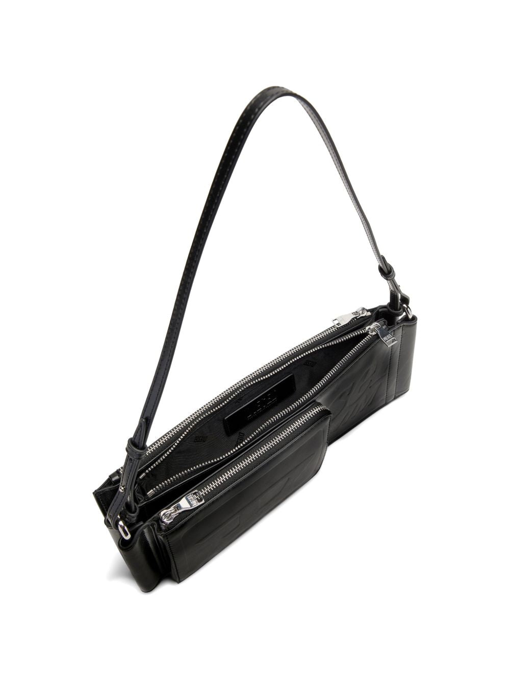 Diesel Flag Embossed Shoulder Bag Black