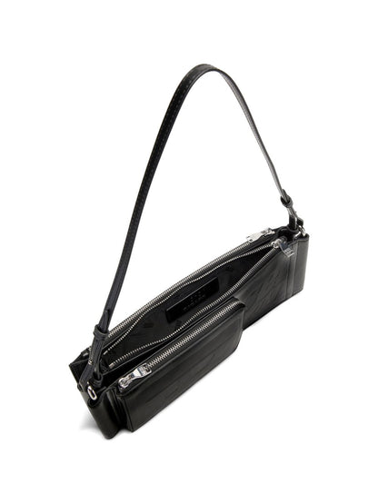 Diesel Flag Embossed Shoulder Bag Black