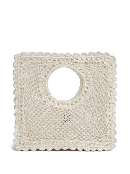 Jacquemus Le Petit Carre Crochet Bag White