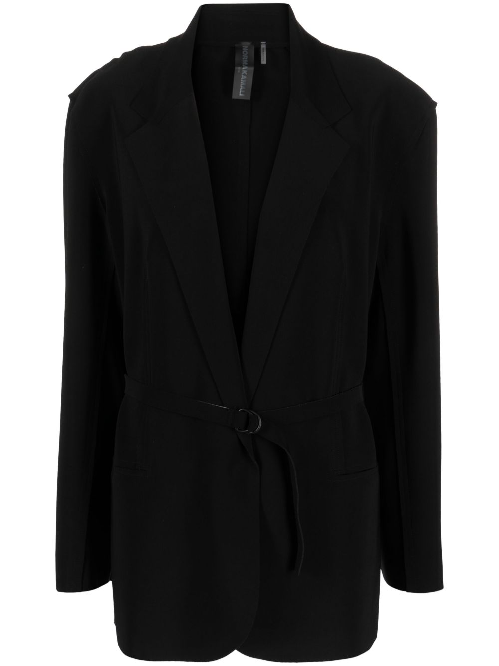 Norma Kamali Oversized Belted Single-Breasted Coat Black