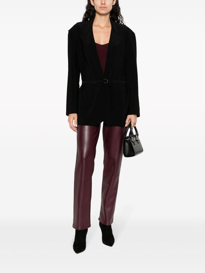 Norma Kamali Oversized Belted Single-Breasted Coat Black
