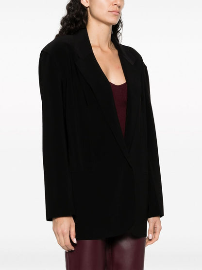 Norma Kamali Oversized Belted Single-Breasted Coat Black