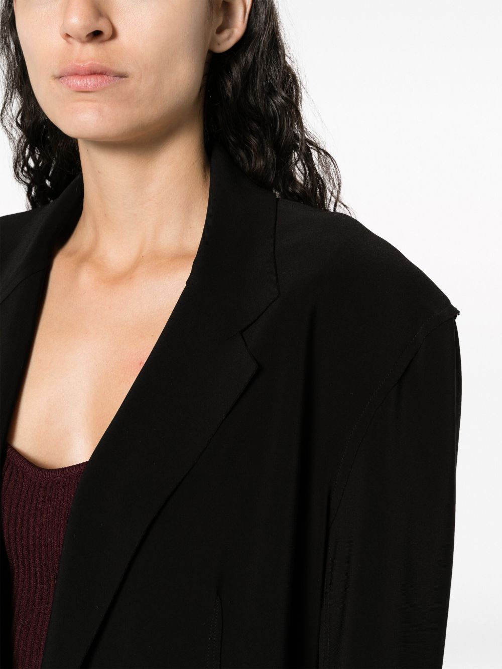 Norma Kamali Oversized Belted Single-Breasted Coat Black