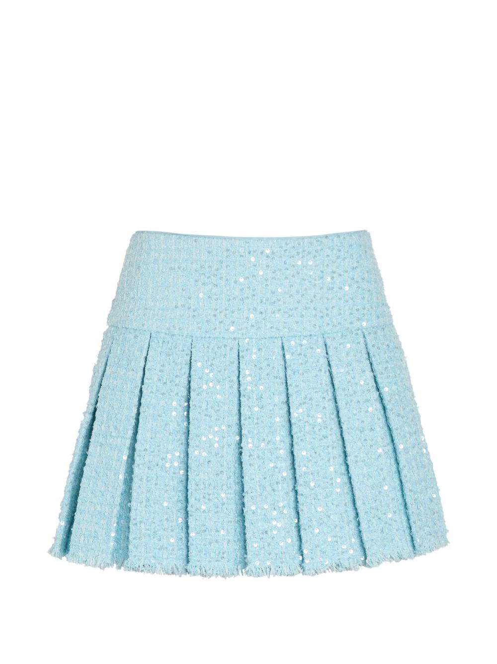 Alice + Olivia Sequin Pleated Mini Skirt Clear Blue clear blue