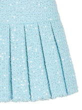 Alice + Olivia Sequin Pleated Mini Skirt Clear Blue clear blue