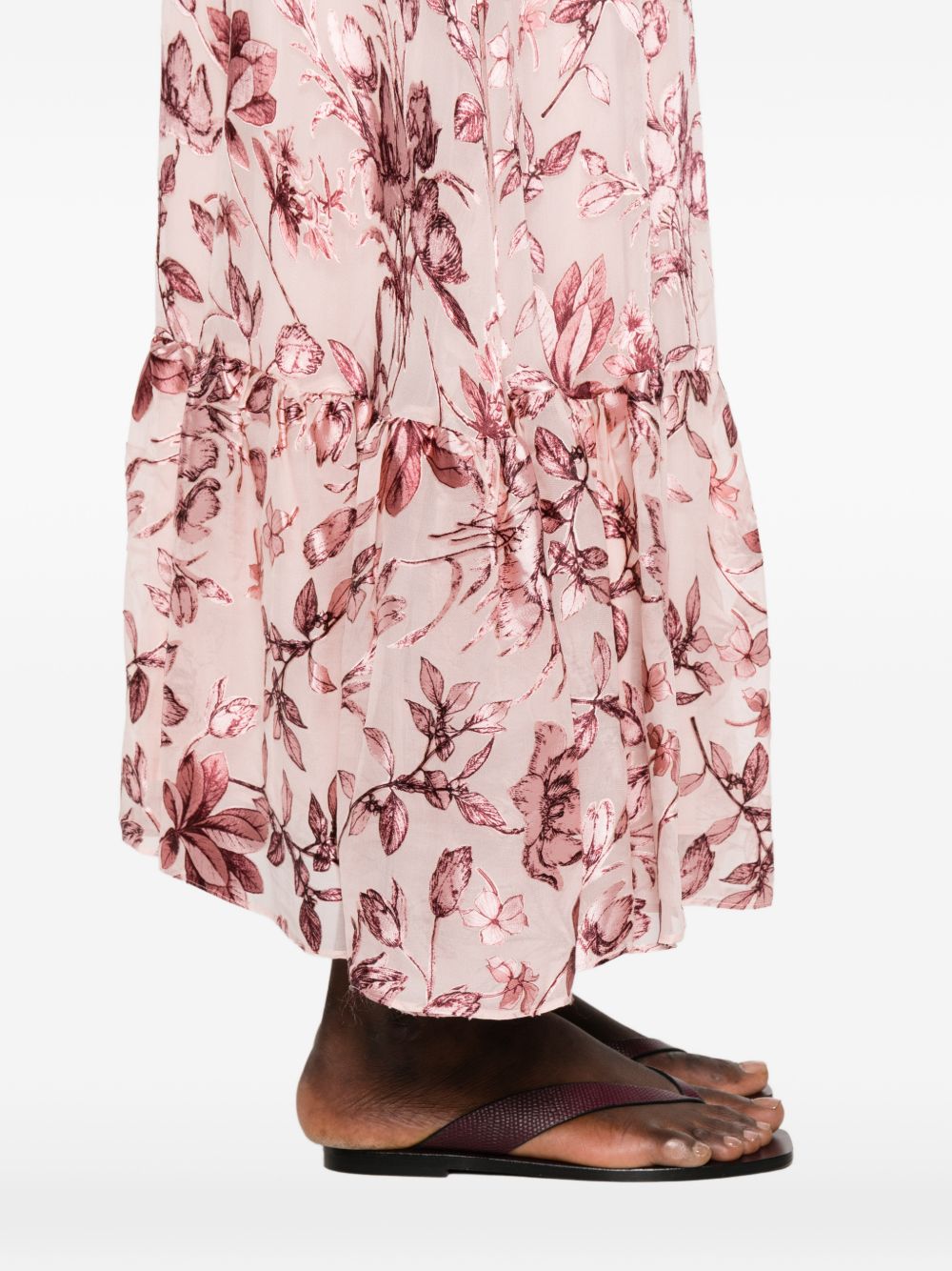 Alice + Olivia Floral Print Maxi Skirt Pink