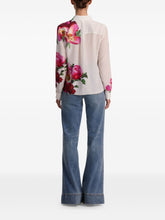 Alice + Olivia Floral Silk Buttoned Shirt White