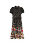 Alice + Olivia Floral Print Belted Midi Dress Black