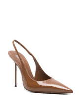 Paris Texas With Heel Leather Slingback Brown