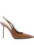 Paris Texas With Heel Leather Slingback Brown