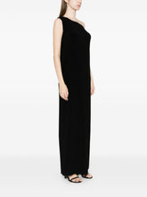 Norma Kamali One-Shoulder Draped Maxi Dress Black