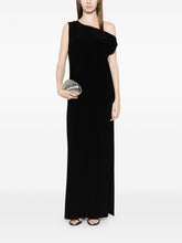 Norma Kamali One-Shoulder Draped Maxi Dress Black